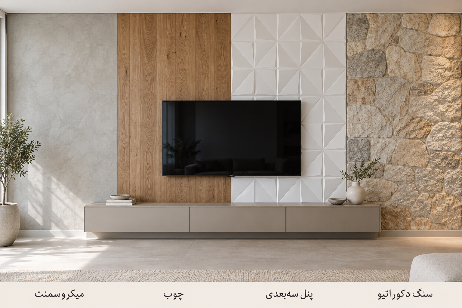 اجرای دیوار پشت تلویزیون